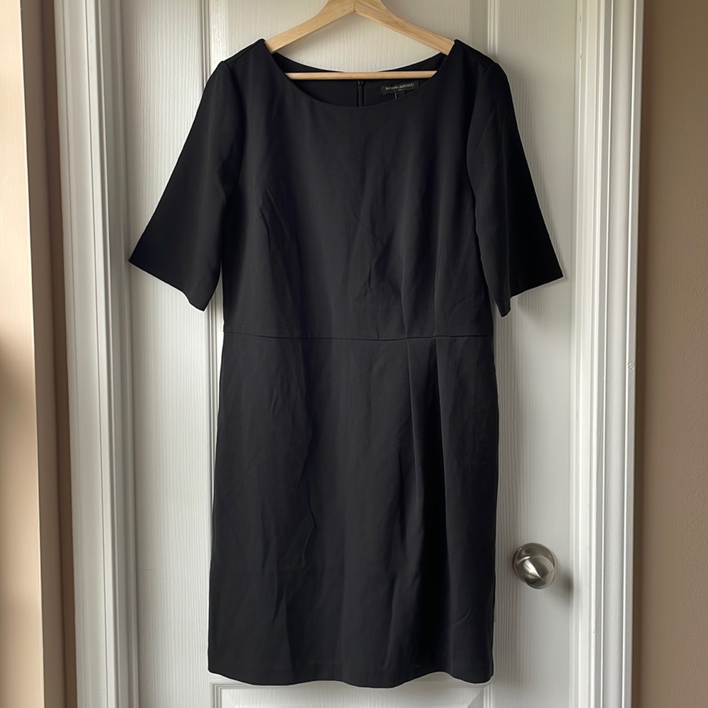 NWT Banana Republic Factory 1/2 Sleeve Dress Black Size 14